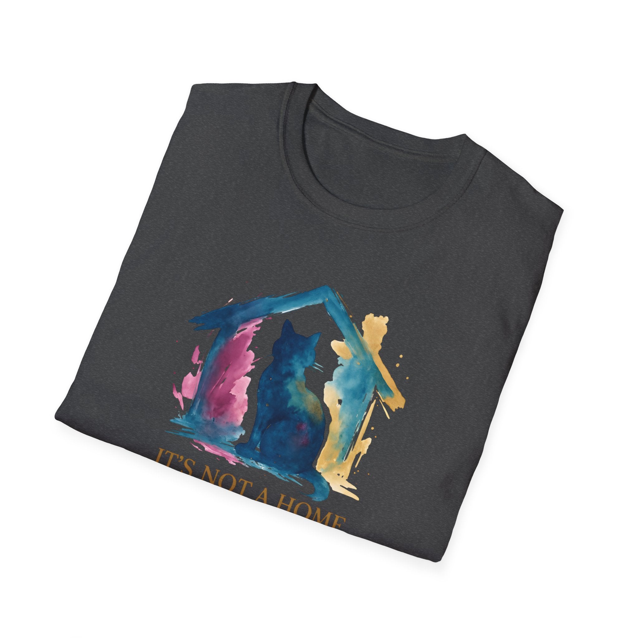 Watercolor Cat Inside House T-Shirt